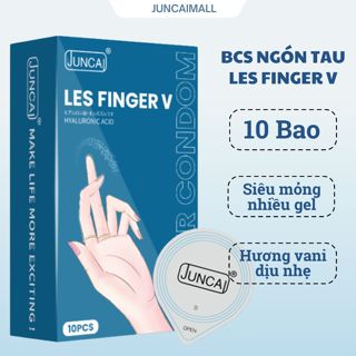 Bao cao su ngón tay Juncai LES FINGER siêu mỏng nhiều gel hương dịu nhẹ hộp 10