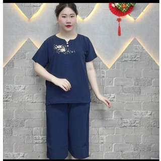 (Đũi Lửng) Bộ Mặc nhà- Bộ Trung Niên Chất Đũi Lửng Mặc Nhà cho Mẹ Cho bà