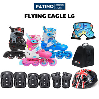 Giày trượt patin trẻ em Flying Eagle L6 - 8 bánh đèn led phát sáng,chịu lực đến 100kg,form chắc chắn