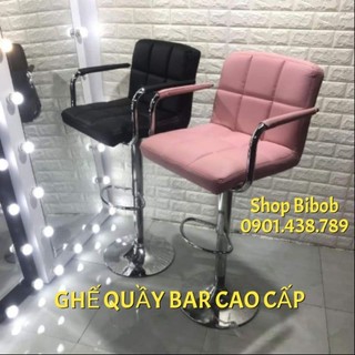 Ghế Quầy Bar Cao Cấp - Ghế Trang Điểm Makeup Spa Xoay Tay Vịn - Ghế Lễ Tân Văn Phòng Làm Việc (Mã:TAYVIN)