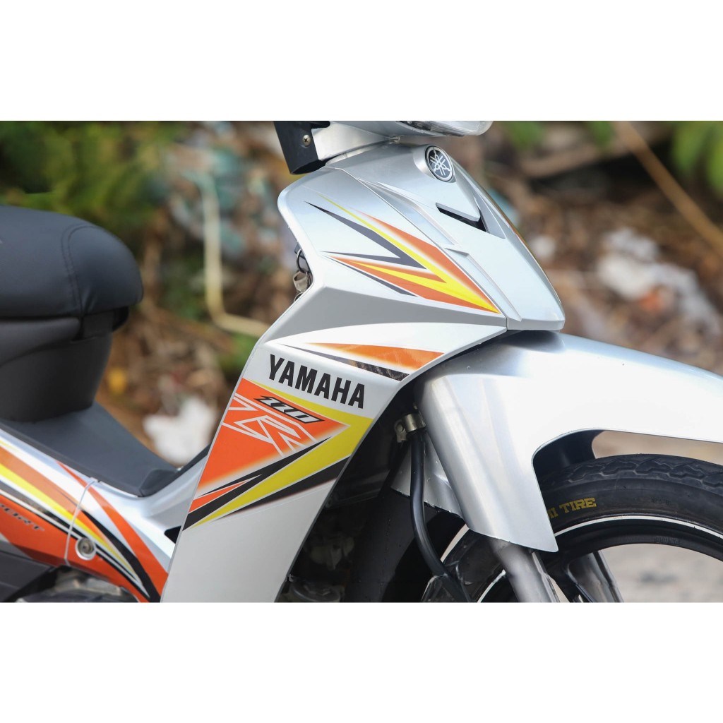 Bộ tem rời decal Sirius R cam vàng tem trong dán xe bạc hoặc trắng, hàng cao cấp, không bay màu