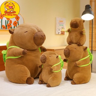 Gấu Bông Chuột Capybara Đeo Túi Rùa - Capybara Đáng Yêu Quà Tặng Bạn Gái Đồ Chơi Nhồi Bông Cao Cấp