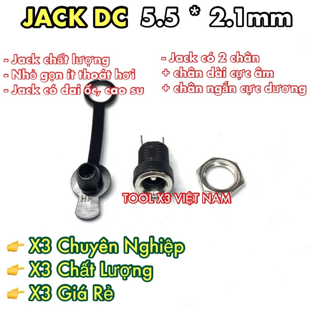 [5521] Jack DC 5.5*2.1mm chất lượng (ToolVN)