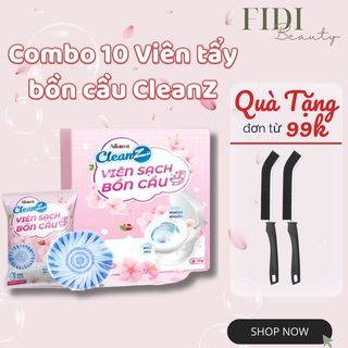 Combo 10 Viên thả bồn cầu CleanZ viên sạch bồn cầu khử mùi chai tẩy bồn cầu tẩy sạch , diệt vi khuẩn toilet- Fidi beauty