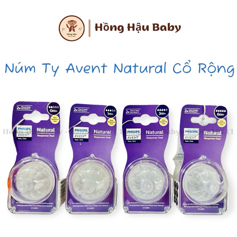 [Chính Hãng] Núm Ty Avent Mẫu Mới Chính Hãng Số 1, 2, 3, 4, 5, 6