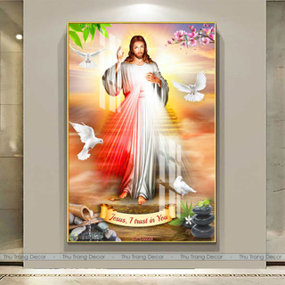 Tranh Treo Tường Tráng Gương "ĐỨC CHÚA JESUS" In UV 5D Cao Cấp