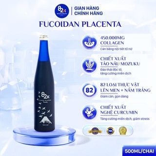 Nước uống collagen 82x fucoidan placenta hỗ trợ làm đẹp da, giảm cân gọn dáng 500ml/chai