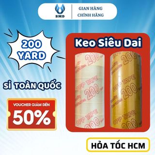[HCM - Hỏa Tốc] Băng Keo 200yard Lõi Mỏng, Băng Dính Đóng Hàng 200yard 1Cây/6 Cuộn Giá Rẻ