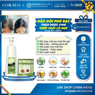 Dầu gội phủ bạc thảo dược Cohi Nhuộm đen hoặc nâu đen Bền màu, suôn mượt Không Phai Đỏ Hathor Beauty - Coravo