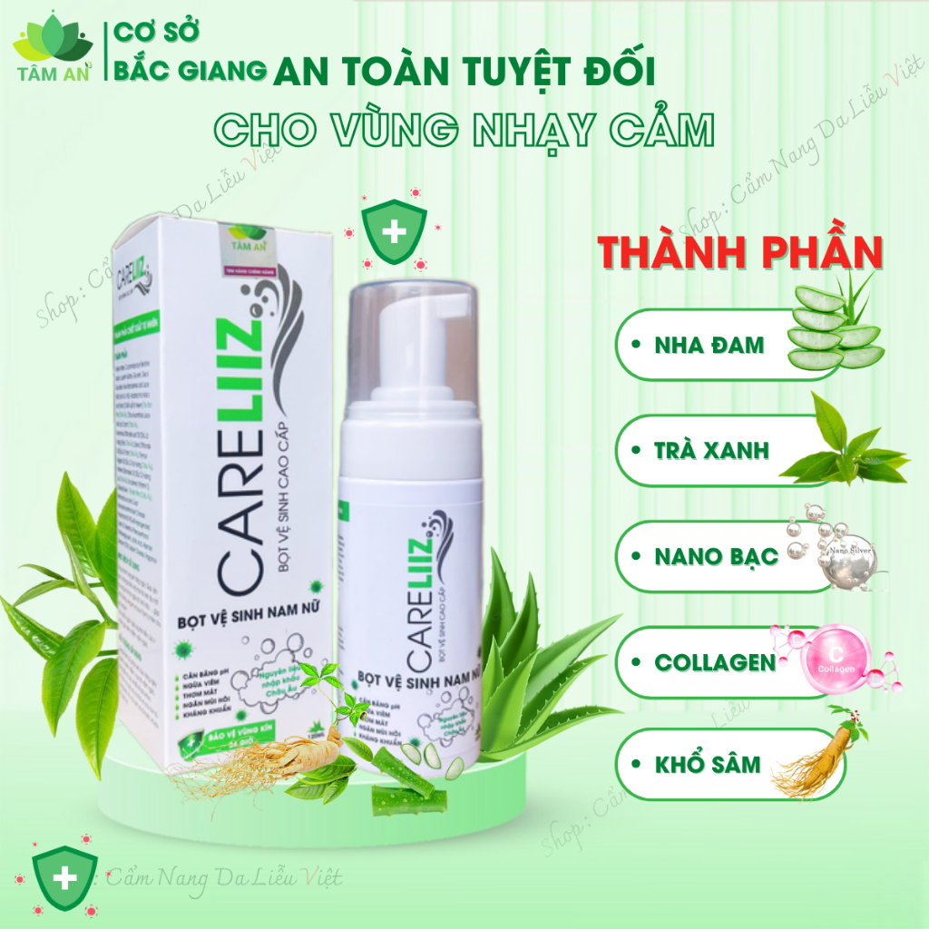 [CARELIIZ]Bọt Vệ Sinh Cao Cấp Cho Nam Nữ Ngăn Mùi, Ngừa Viêm, Giảm Sùi Mào Gà, Hạt Ngọc, Mụn SD