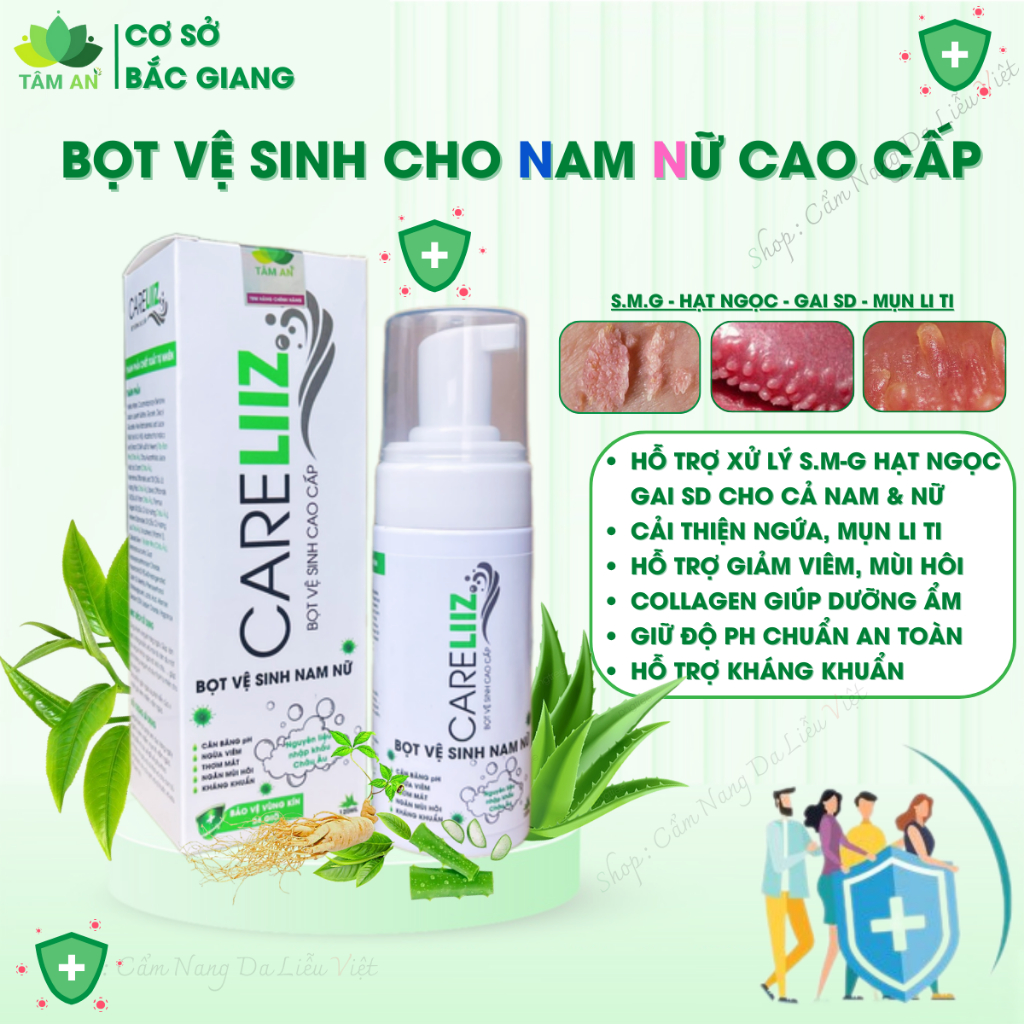[CARELIIZ]Bọt Vệ Sinh Cao Cấp Cho Nam Nữ Ngăn Mùi, Ngừa Viêm, Giảm Sùi Mào Gà, Hạt Ngọc, Mụn SD