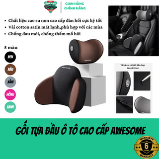 Gối Tựa Đầu Ô Tô  AWESOME Cao Cấp Chất Liệu Cotton Satin Và Cao Su Non Memory Foam-Mã BGX01