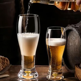  Ly uống bia thủy tinh phối vàng 465ml sáng bóng làm quà tặng sang trọng 