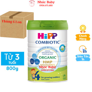 Thùng 6 lon Sữa HiPP 4 Organic Combiotic 800g sữa bột công thức dành cho trẻ từ 3 tuổi Date 2025