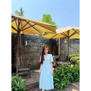 Đầm xô vân tầng khuy gỗ