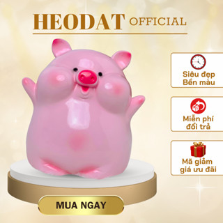Heo đất tiết kiệm mẫu HEO BÁNH BAO size đại,dễ thương (lỗ tròn - ngang) quà tặng trang trí / Ống tiết kiệm  TrumHeoDat