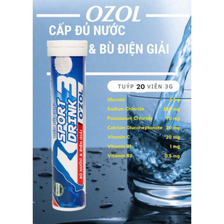 1 TUÝP 20 VIÊN C SỦI BÙ NƯỚC & ĐIỆN GIẢI 3GAM ION+ SPORT DRINK O’ZOL