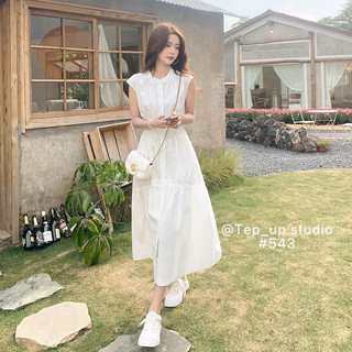 [SHOPPUMI] Đầm đũi nút cổ tròn sát nách bo thun thân nhiều mày freesize Pumi 16001
