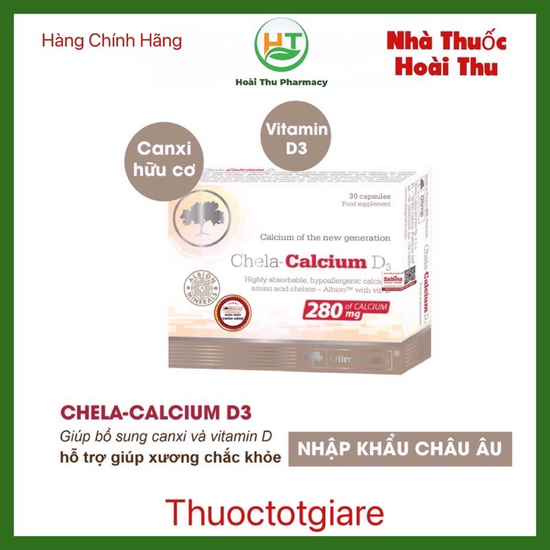Chela Calcium D3 - ( Chela Canxi ) ,bổ sung Canxi giúp xương chắc khoẻ ( Chính hãng Ba Lan)
