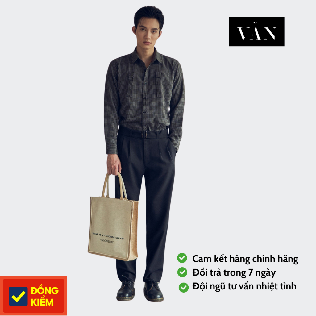 Áo sơ mi nam đẹp có Belt CB Check Shirt - Local Brand nam VĂN- Dễ phối đồ