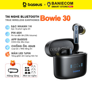 Tai nghe bluetooth baseus bowie 30, 6-mic chống ồn enc, chống ồn anc -50db, pin 65h, pin tai nghe 8h