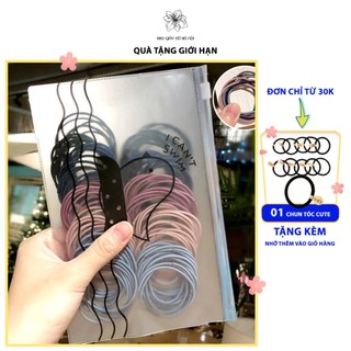 Set 100c chun buộc tóc tặng kèm túi zip (Loại mix màu)