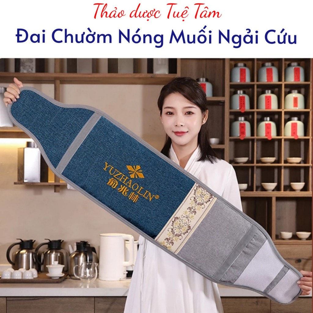 Đai Chườm Muối Ngải Cứu, Giảm đau lưng, tan mỡ bụng, túi chườm muối sau sinh