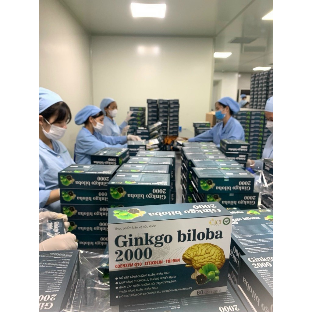 Viên Uống hoạt huyết dưỡng não Ginkgo Biloba 2000 hộp 60 Viên bổ não, tuần hoàn não, thông mach, tăng cường trí nhớ..