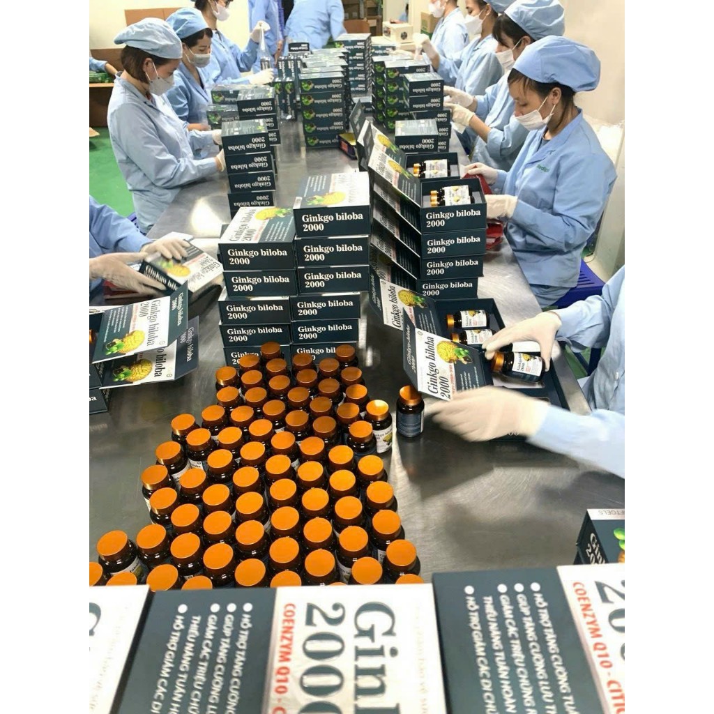 Viên Uống hoạt huyết dưỡng não Ginkgo Biloba 2000 hộp 60 Viên bổ não, tuần hoàn não, thông mach, tăng cường trí nhớ..