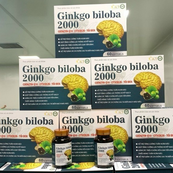 Viên Uống hoạt huyết dưỡng não Ginkgo Biloba 2000 hộp 60 Viên bổ não, tuần hoàn não, thông mach, tăng cường trí nhớ..