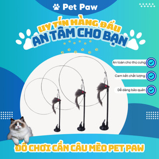 Đồ Chơi Cần Câu Mèo Có Đế Hít Bám Dính Chắc Chắn SÀN GẠCH, MẶT KÍNH Giúp Giảm Stress Pet Paw