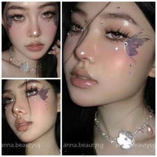 Hình dán họa tiết bướm, hoa, trái cây make up mặt và dán body có sẵn keo (nhiều mẫu)