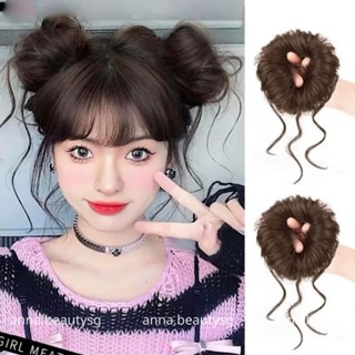 Búi tóc giả tròn cho nữ Douyin, búi tóc giả cao củ tỏi xoăn lơi dài dễ sử dụng tạo nhiều kiểu