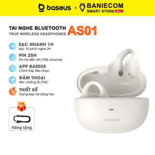 Tai nghe Bluetooth Baseus AirGo AS01 Open-Ear 5.3 đeo vành tai Pin tai 6h, cốc sạc 25h MIC CHỐNG ỒN