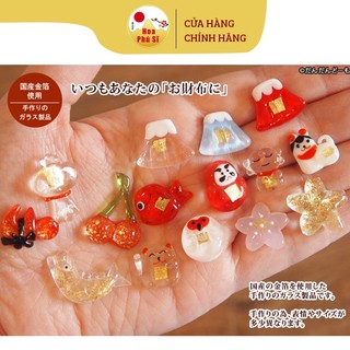 Omamori thuỷ tinh lá vàng Nhật Bản may mắn