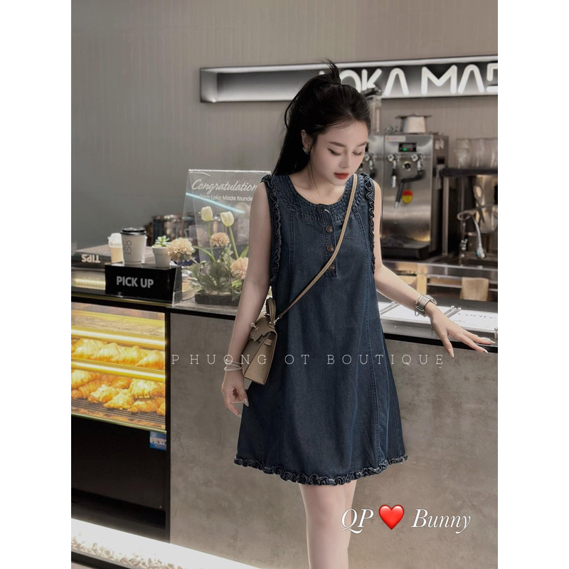 Váy Bò Sát Nách Viền Bèo L1