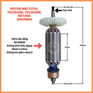 Rotor mài TOTAL TG1151256, TG1101256, KEYANG thân 32mm 220V - Tặng chổi than