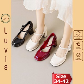 Giày cao gót Mary Jane cao 7 phân đế đúp Luvia 89CG (Giày form rộng, chân gầy mỏng lùi 1 size)