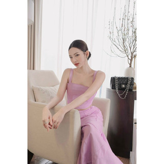 Set áo croptop chân váy xoè dài