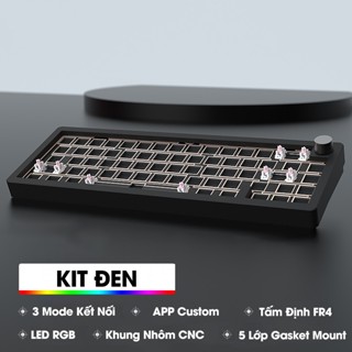 Case KIT bàn phím Al65 Nhôm Anode 3 mode kết nối - Full foam - Có núm và có app tùy chỉnh - Plate FR4