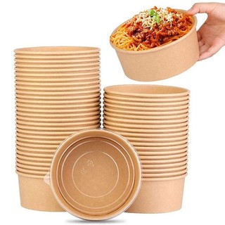 sét 100 tô giấy kraft 750ml,100ml , không thấm nước đựng bún phở