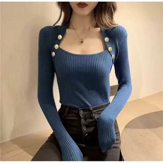 ÁO PHỐI NÚT LỆCH TÀ CHÉO alohashop91