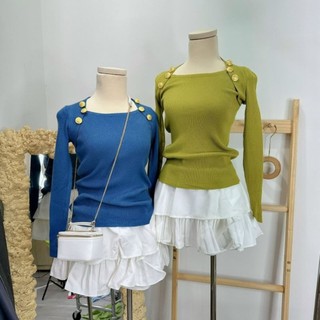 ÁO PHỐI NÚT LỆCH TÀ CHÉO alohashop91