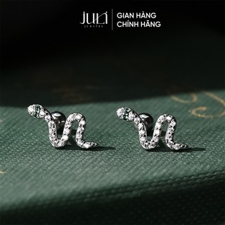Khuyên tai hình con rắn dành cho Nữ | đính đá Moissanite | 100% bạc ý cao cấp | KT61 JULI