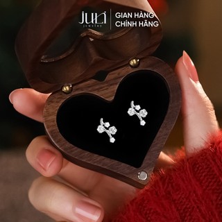 Khuyên tai Hoa Đào dành cho Nữ | 100% bằng Bạc Ý JULI | Mạ vàng 3 lớp mạng lại May Mắn | KT64 JULI