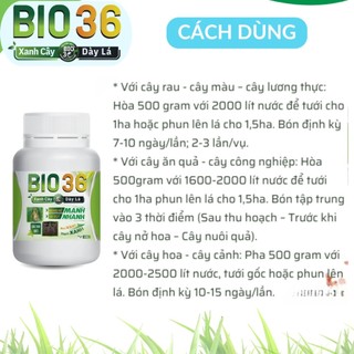 Combo 10 hũ bio 36 siêu kích rễ đi đọt nhanh, xanh cây, dày lá, cải tạo đất lọ 500g dùng cho 1,5 ha