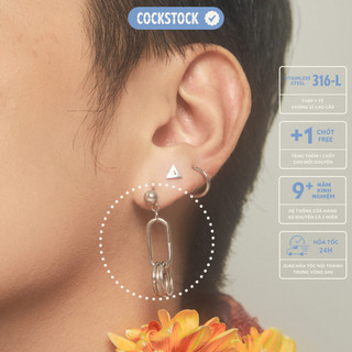Khuyên tai thả rút Paperclip w Hoops CockStock