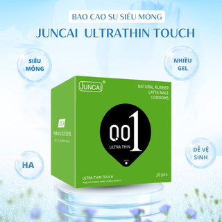 Bao cao su Siêu mỏng JUNCAI 001 Ultrathin Touch Tăng cường lượng gel Chất lượng quốc tế size 52mm