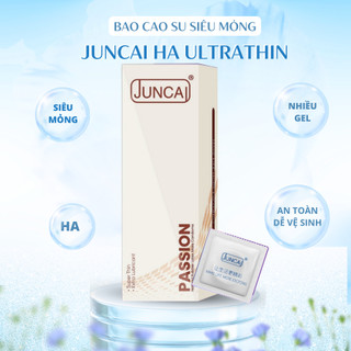 Bao cao su Siêu mỏng JUNCAI Passion 001 HA Ultra Thin siêu nhiều bôi trơn 2000mg gốc nước an toàn size 52mm