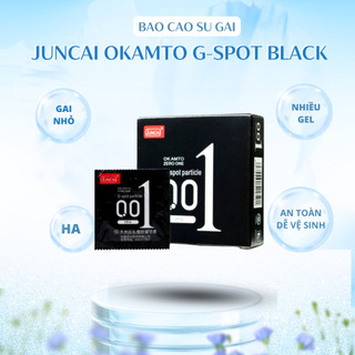 Bao cao su Siêu mỏng JUNCAI 001 Okamto G-Spot Black Có gai liti Công nghệ Nhật Bản 52mm